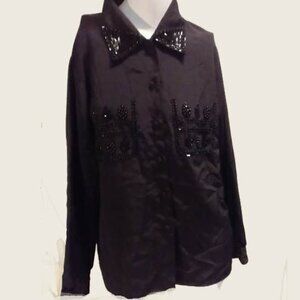 Black blouse with sequins, Medium size